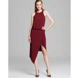Elizabeth and James burgundy asymmetrical dress